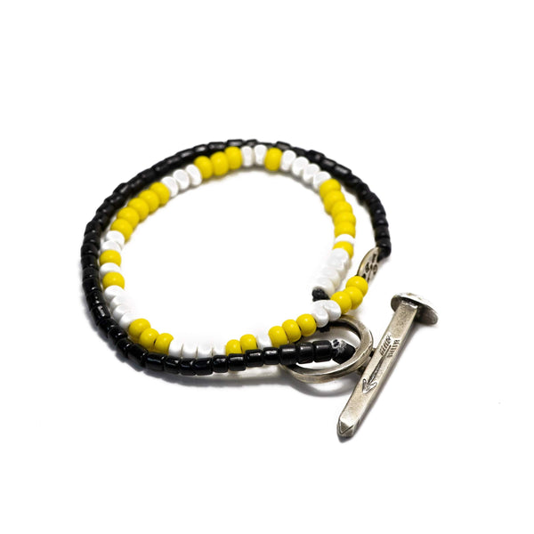 Beaded Wrap Bracelet with Railroad Spike Toggle Giles Brother