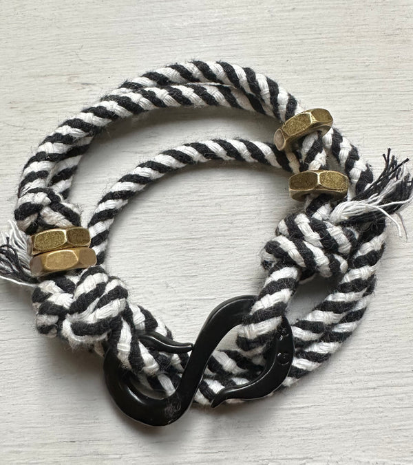 Limited Military Black S hook on Twisted rope