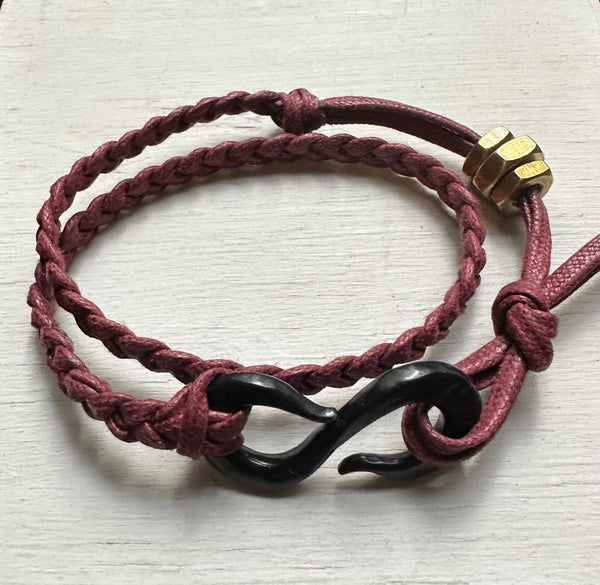Limited Military Black S hook on Braided Waxed Cotton