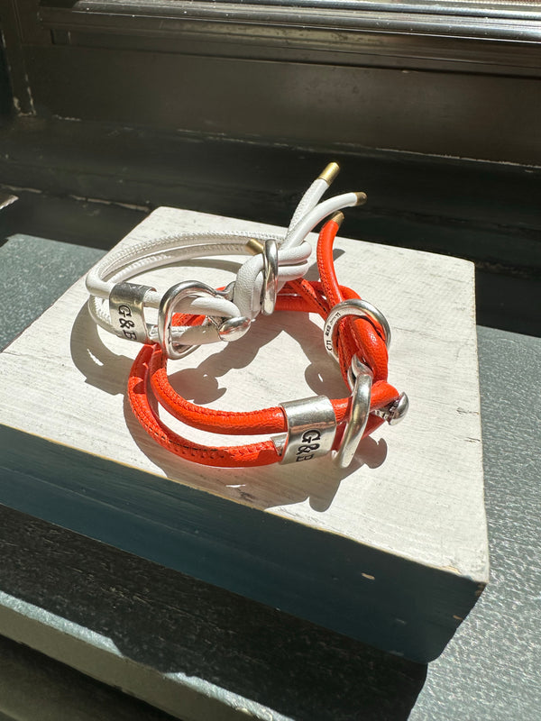 Round Leather Wrap with Silver OX hook