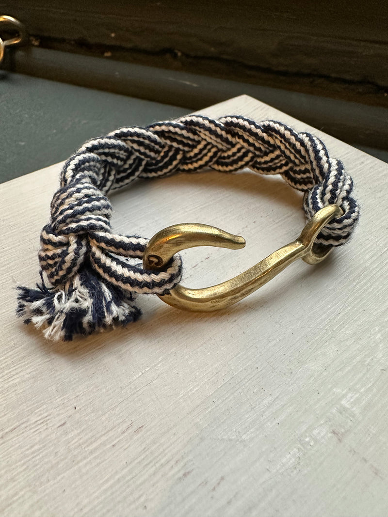 Braided leather fish hook 2025 bracelet