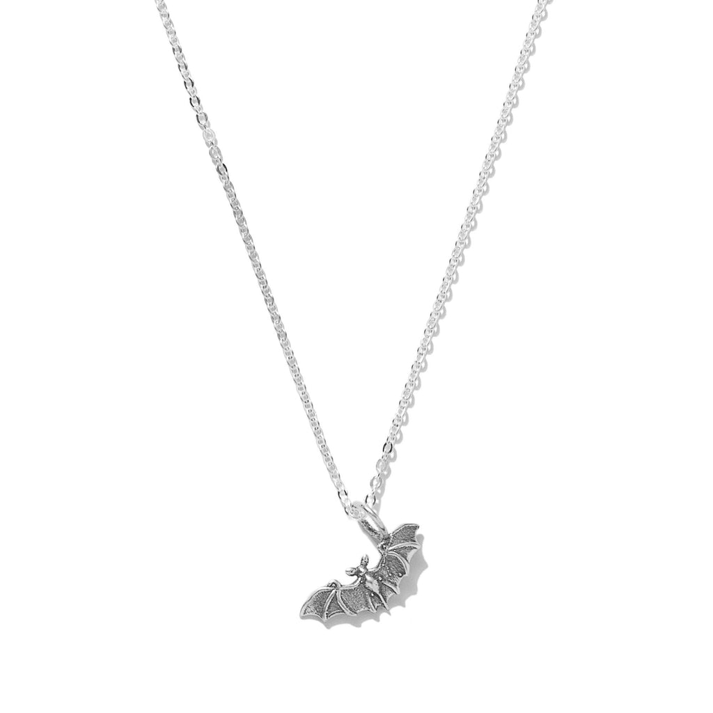 Extremely lovely silver and black bat necklace with silver chain and black  beads | Black beads, Silver chain, Necklace