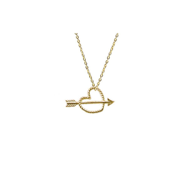 Tiny Rope Heart With Arrow Necklace | Giles & Brother