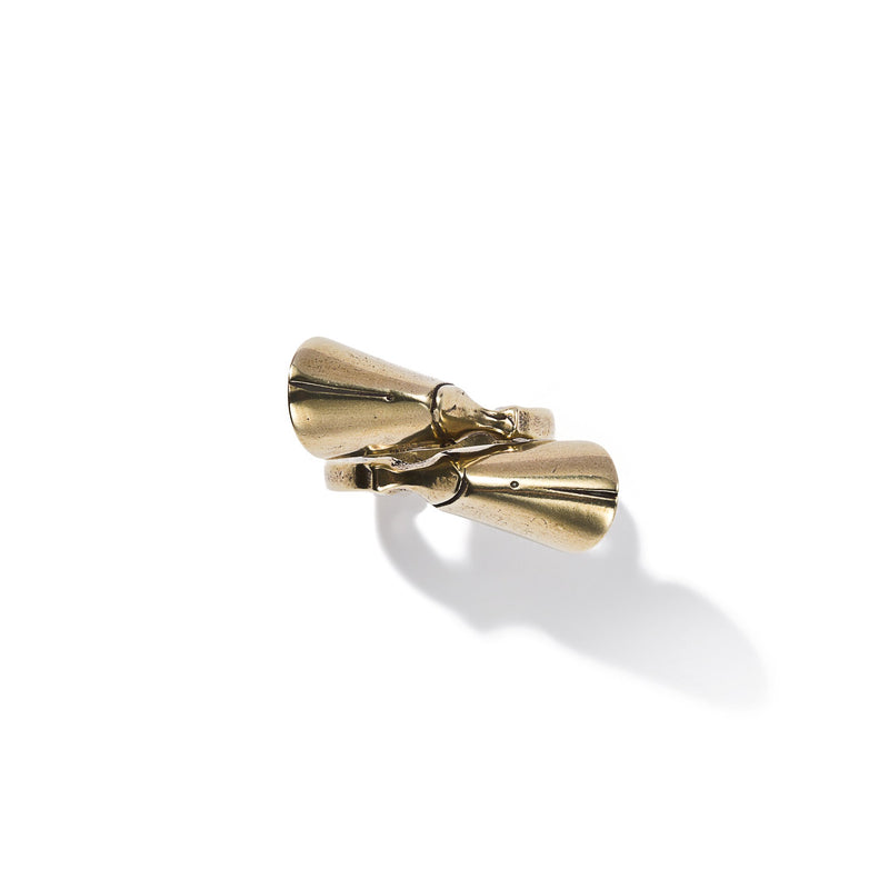 Pied-De-Biche Double Hoof Ring In Brass | Giles & Brother
