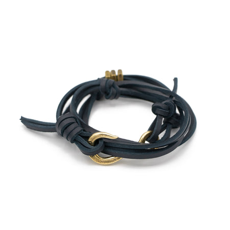 Hook Bracelet with Docksider Leather Lashing