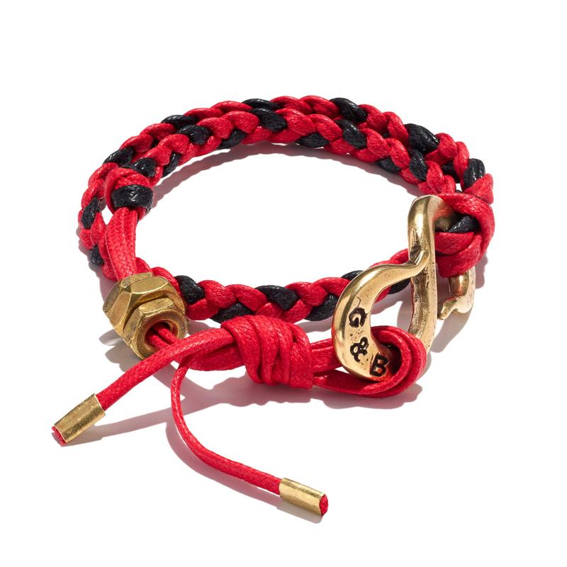 Braided Multi Color Waxed Cotton S Hook Wrap Bracelet | Giles & Brother