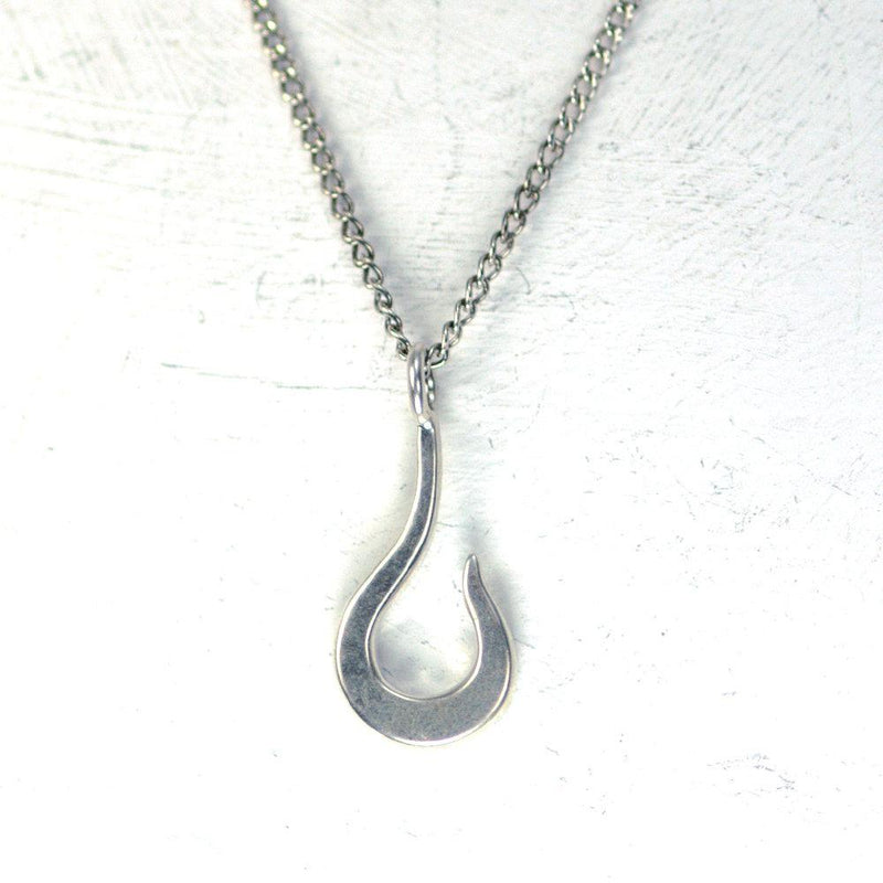 Fish Hook Pendant .925 Sterling Silver