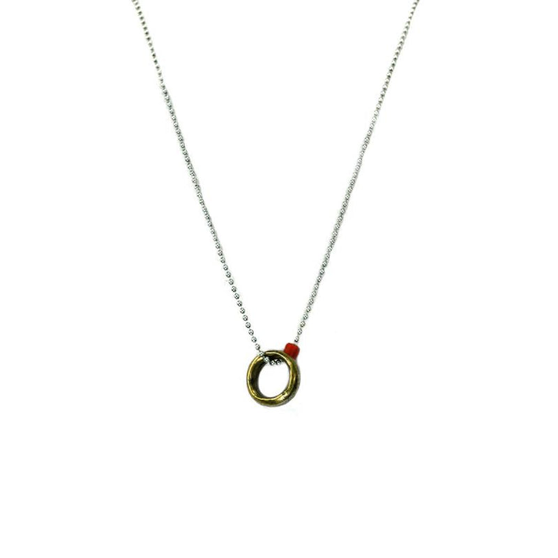 African Brass Ring On Sterling Silver Ball Chain | Giles & Brother