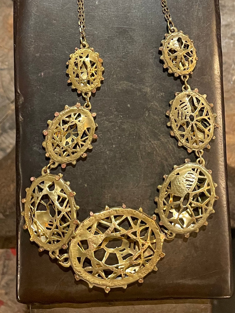 Brass Oval Nest Necklace