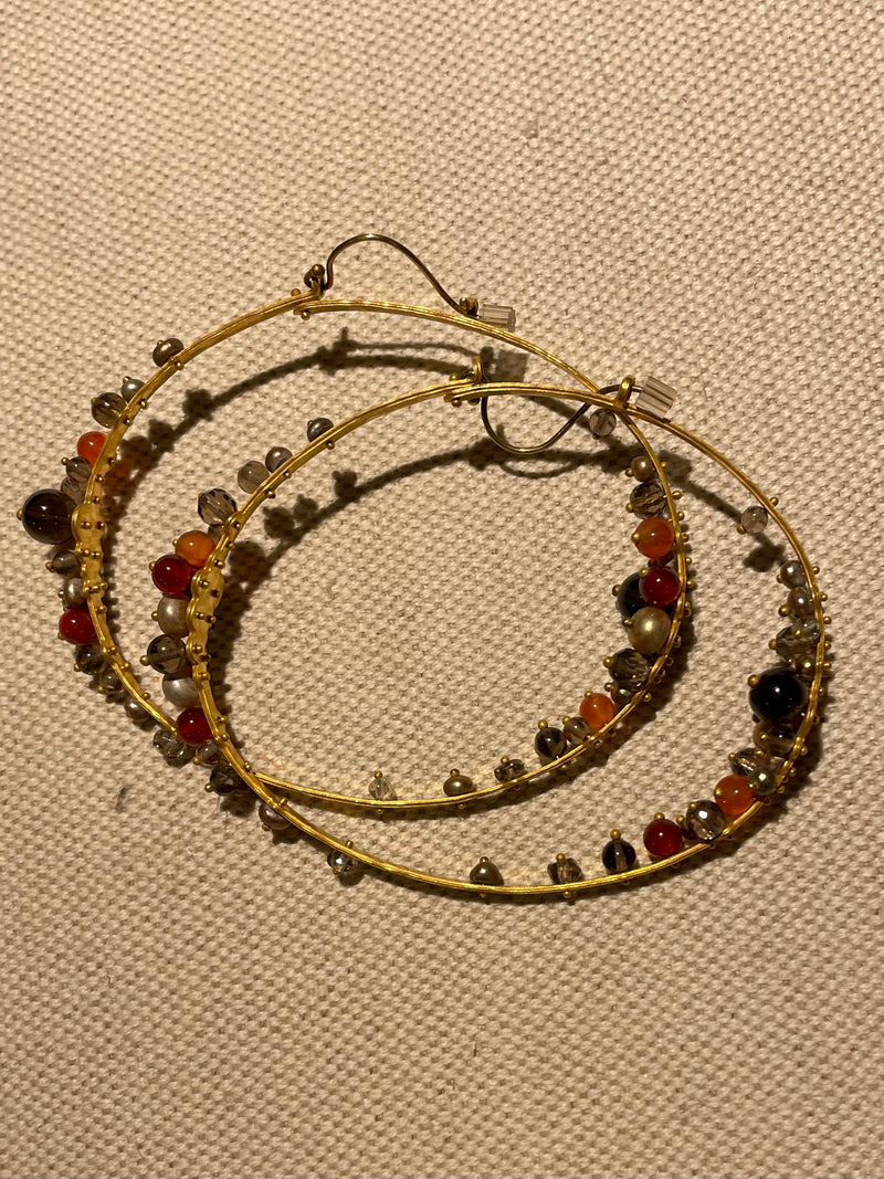 ACADEMIE XL HOOPS WITH BEADS