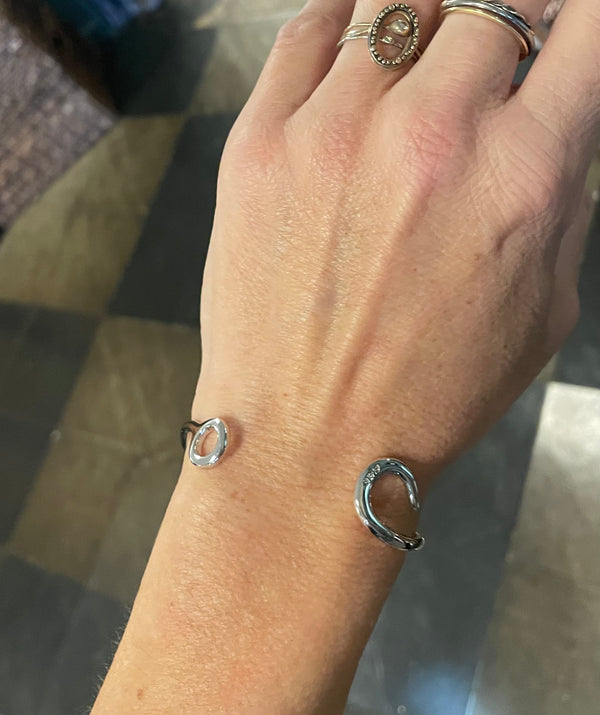 Polished Silver thin hook cuff
